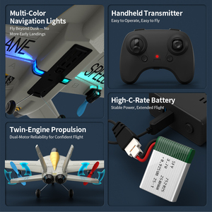 Avión RC <span class=keywords><strong>F18</strong></span> 2.4G 2CH de Espuma EPP, Avión de Control Remoto, Planeador RC, Modelo de Avión Volador, Juguetes y Regalos para Niños - Product Image 2