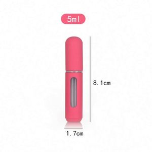 Wholesale Travel Portable Mini Refillable Aluminum Metal Atomizer <b>Spray</b> Bottle 5Ml Matte <b>Pink</b> Purple Blue Custom Personal Care - Product Image 5