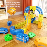 Blocs de construction magnétiques éducatifs en plastique, voitures sur rail, train électrique à grande vitesse à aspiration anti-gravité polyvalent
