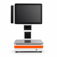 Système de point de vente avec balance à double écran, écran tactile 15,6 pouces + écran client, imprimante thermique 58 mm, processeur Intel I5, Wi-Fi 6, caisse enregistreuse