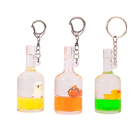 Cadeaux promotionnels de mode, porte-clés en acrylique transparent avec huile liquide, eau, dauphin, porte-clés personnalisé