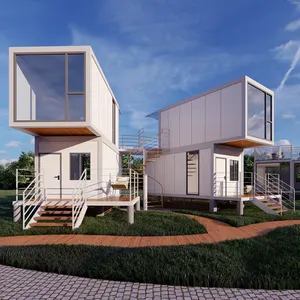 Luxury Prefab Glass House Modular Mobile Home Prefabricated Buildings Portable Living Container Villa House