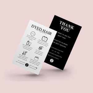 Logotipo impreso personalizado Tarjeta <span class=keywords><strong>de</strong></span> cuidado del cabello <span class=keywords><strong>de</strong></span> color Instrucciones <span class=keywords><strong>de</strong></span> cuidado posterior del cabello teñido Guía del cabello tratado con color <span class=keywords><strong>de</strong></span> peluquería - Product Image 5