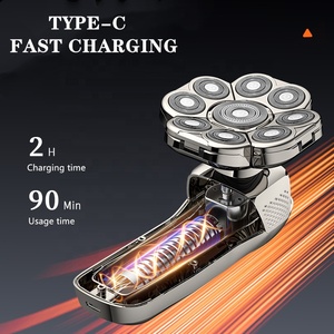 Rasoir Électrique 9D pour Hommes Chauves, Sans Fil, Rechargeable par USB, Étanche, Compatible VR, pour le Visage et le Corps - Product Image 4