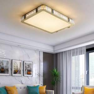 Modern Minimalist Luxury Crystal <b>LED</b> Ceiling <b>Light</b> <b>for</b> Bedroom <b>Living</b> & Dining <b>Room</b> Copper Body AC Power Source - Product Image 1