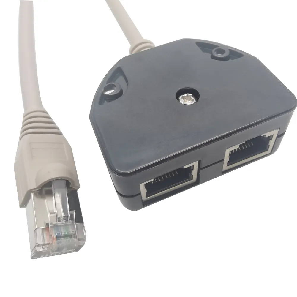 RJ45 LAN Cable M F de doble puerto RJ-45 adaptador RJ gato conector Ethernet