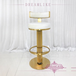 Taburete alto giratorio de acero inoxidable, silla moderna de lujo, de terciopelo, para Cocina - Product Image 2