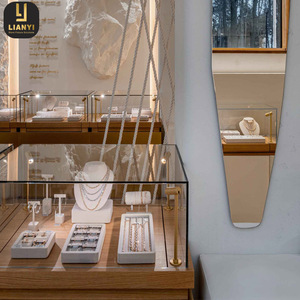 Chất lượng cao đồ trang sức bằng gỗ thiết kế truy cập kính cửa hàng đồ trang sức Showcase với ánh sáng <span class=keywords><strong>LED</strong></span> - Product Image 4