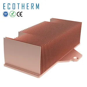 ระบายความร้อนด้วยทองแดงข้ามระบายความร้อน Ecotherm ฮีทซิงค์ทองแดงแบบกำหนดเองสำหรับครีบระบายความร้อน