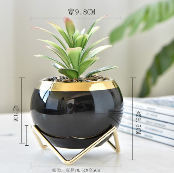 Black with metal frame