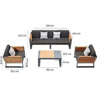 Modernes, schlichtes Loveseat, wasserdicht, luxuriöse Gartenmöbel, Armlehnen-Outdoor-Lounge-Sofa, Garten-Sitzgruppe, Hotel-Lounge-Sofa