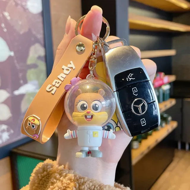 High Quality Kawaii Plastic Keyring Creative Cute Cartoon Character 3D Anime Keychain For Car Key Chain Bag Pendant