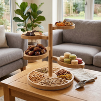Afneembare bamboe taartplateau met meerdere lagen voor feesten, bruiloften, dessertpresentatie, fruitplateau, groothandel, milieuvriendelijk