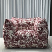 Canapé modulaire italien moderne une place OEM, canapé sectionnel en tissu imprimé champignon rembourré en éponge pour salon, appartement, hôtel