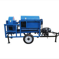 Petite batteuse multifonctionnelle à riz et blé à moteur diesel batteuse à riz, soja et maïs d'occasion