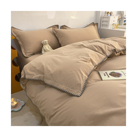 Nouvel ensemble de literie de luxe en coton, confortable, Style Simple, vente en gros, linge de maison, linge de lit lavé