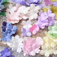 Fleur en satin à quatre pétales faite à la main de 2,9 cm pour robe de demoiselle d'honneur, accessoires de vêtements DIY