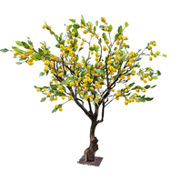 Vente chaude Citronnier Artificiel Intérieur Extérieur Supermarché Cour Restaurant Décoration Bonsaï À La Main Faux Arbre Fruitier