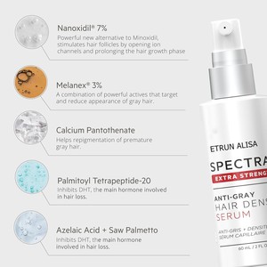 Siero per la Densità dei Capelli ETRUN ALISA 60mL, Trattamento Leggero Senza Risciacquo per Capelli dall'Aspetto Più Folti e Spessi, Anti-Grigio Preserva il Pigmento - Product Image 3