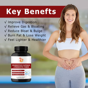 Suplementos Herbales OEM ODM, Cápsulas de Probióticos, Fibra Prebiótica con Complejo Prebiótico Orgánico, Complejo de Enzimas Digestivas, Quema Grasa - Product Image 5