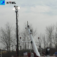 Poteau de levage marin en acier antirouille de 5 m avec dispositif d'éclairage de surveillance routière et finition thermolaquée