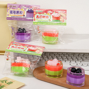 Jouet Squishy Créatif en TPR en forme de Tasse de Thé aux Fruits et de Boules de Gelée, Simulation Alimentaire, Anti-stress, Décompression, Relaxation - Product Image 1