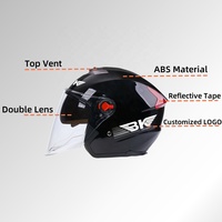 Nouveau casque de moto 3/4 ouvert en ABS, doublure confortable en peluche, toutes saisons, fermeture rapide, motifs personnalisés