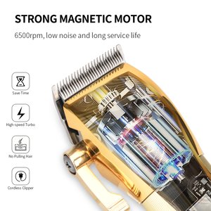 PRITECH – tondeuse à cheveux professionnelle sans fil, en métal doré, Rechargeable, pour <span class=keywords><strong>Babershop</strong></span>, haute qualité - Product Image 6