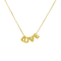 Collier pendentif en laiton « Lettre d'amour » avec chaîne élégante, idéal pour la fête des Mères