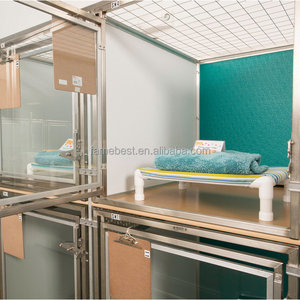 คอกสุนัข304สองชั้นพร้อมกระดุมปิดทำจากกระจกนิรภัยสแตนเลสสตีลหรูหรา - Product Image 4