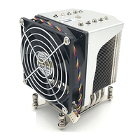 Refroidisseur de processeur COOLSERVER LGA2011 4UR20-N silencieux avec ventilateur PWM à double roulement à billes, 5 caloducs en cuivre et aluminium, boîtier d'ordinateur, TDP 220W, DC 12V