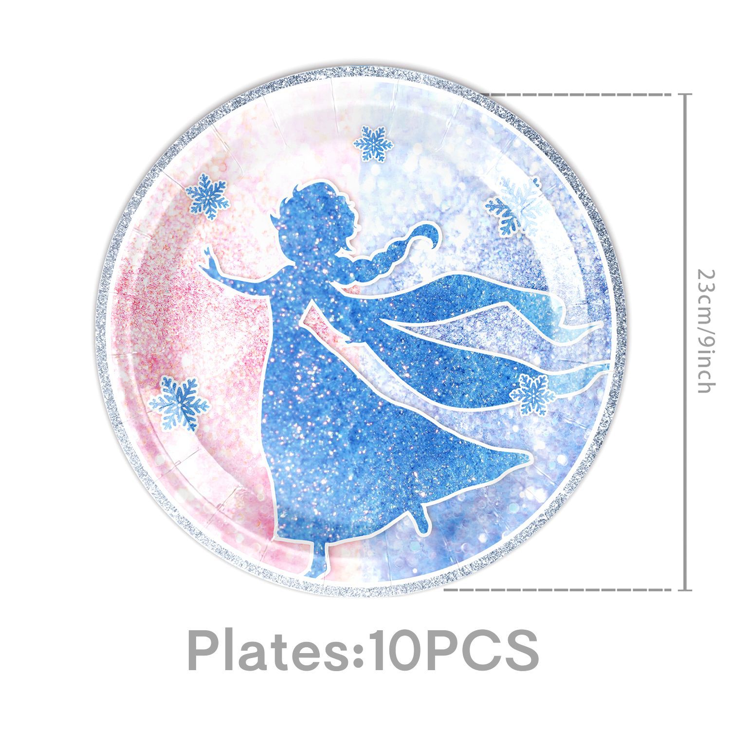 Platos de papel azules de 9 pulgadas/23 cm, 10 unidades