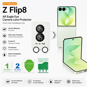Protecteur d'objectif d'appareil photo <span class=keywords><strong>Samsung</strong></span> Z Flip8 Fold8 Fold8 Ultra avec kit d'installation, verre trempé AR 9H, kit anti-poussière - Product Image 1
