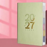 Agenda Quotidien Personnalisé 2027 – Esthétique Élevée, Couverture Souple en PU A5, Cahier Bilingue Anglais-Espagnol avec Couverture en Cuir et Reliure Cousue