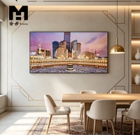 Affiches décoratives musulmanes pour la maison : Impression sur toile de la Mecque, de la Mosquée, de la Kaaba, avec cadre – Art mural islamique pour la ville, Ramadan