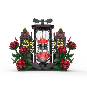 2026 Nuevo Set de Bloques de Construcción de Nuevo México, Temática Día de Muertos, con Alas de Murciélago Góticas, Rosa y Reloj de Arena, con Flores Móviles - Decoración del Hogar - Product Image 1