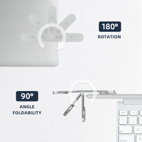 Support magnétique pour ordinateur portable et téléphone portable, avec logo personnalisé YTGEE, nouveau, pliable, angle réglable, fixation latérale en aluminium