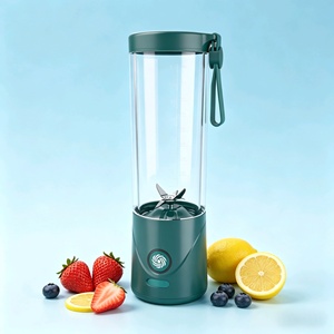 เครื่องคั้นน้ำผลไม้ไฟฟ้าขนาดเล็ก 550 มล. ปราศจากสาร BPA แก้วผสมผลไม้ ชาร์จผ่าน USB เครื่องปั่นแบบพกพาสำหรับใช้ในบ้าน นอกบ้าน และฟิตเนส - Product Image 1