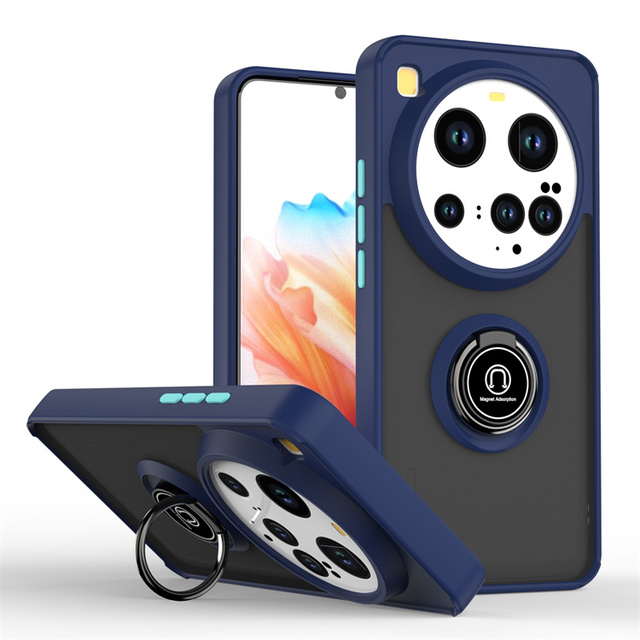Translucent Shockproof Magnetic Metal Kickstand Phone Funda Case for Xiaomi Poco F8 Ultra/M7 F7 X7 Pro/C85/C71 Bumper Car Holder