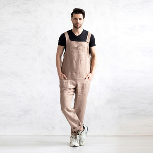 Overol de Trabajo de Lino para Hombre, Overol con Tirantes Ajustables, Uniforme Cómodo - Product Image 1