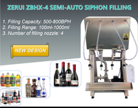 Produits à bas prix Petite machine de remplissage liquide à 4 têtes par gravité Machines de remplissage d'embouteillage de bouteilles de vin et de whisky