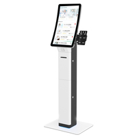 Kiosque tactile incurvé élégant de 23,6 pouces avec SDK pour OS Android/Linux/Windows, reconnaissance faciale - sur pied pour la vente au détail et les restaurants