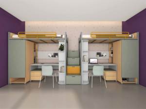 Минималистские деревянные кровати для общежитий, письменные столы, шкафы для хранения, шкафы для гостиниц, школы, спальни, Тендерные проекты - Product Image 5