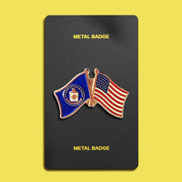 Meilleure vente en gros coeur drapeau broche bijoux métal émail broche broche