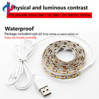 Tira de luces LED de 5V CC, Cable USB, lámpara de luz Flexible de 50CM, 1M, 2M, 3M, 4M, 5M, SMD 2835