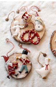 Ornements <span class=keywords><strong>de</strong></span> <span class=keywords><strong>Noël</strong></span> <span class=keywords><strong>de</strong></span> style danois SYLVAN Nordic, Pendentifs miniatures Père <span class=keywords><strong>Noël</strong></span>, Ange, Étoile à cinq branches, Elfe et Clochette GJ244 - Product Image 6