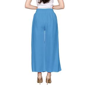 Pantalon décontracté pour femmes, vêtements d'été, vêtements de plage, 100%, rayonne, personnalisé, fabricant, couleur bleu ciel, vente en gros 2023 - Product Image 3