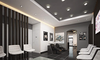 Kursi Salon Fashion Premium, Stasiun Styling, Unit Backwash, Cermin, Lemari Pajangan, Furnitur, Desain Interior