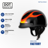 Casque de moto demi-face personnalisé en usine, homologué DOT, coque ABS, fermeture rapide, doublure en mousse, toutes saisons