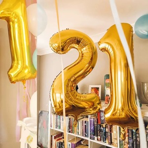 Globos de Número Impresos en Lámina de <span class=keywords><strong>32</strong></span> Pulgadas, del 0 al 9, Decoraciones Grandes para Fiestas de Cumpleaños - Product Image 2